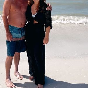 Black two piece beach cover up